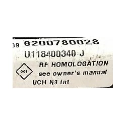 UCH VIERGE RENAULT MEGANE 2 SCENIC 2 N3 INT 8200780028 U118400340J SIEMENS