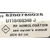 UCH VIERGE RENAULT MEGANE 2 SCENIC 2 N3 INT 8200780028 U118400340J SIEMENS