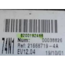 UCH VIERGE RENAULT LAGUNA 2 8200192466 21668719-4A 74N1 EV12.04 SAGEM