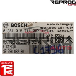 CALCULATEUR DECODE OU VIERGE PEUGEOT 206+ 0281016711 9676089280 BOSCH EDC17C10