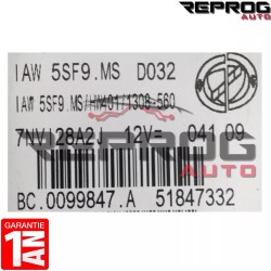 copy of CALCULATEUR VIERGE FIAT GRANDE PUNTO 1.2 IAW 5SF8.NS HW401 51918335