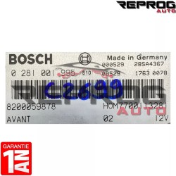CALCULATEUR MOTEUR DÉCODÉ RENAULT LAGUNA 1.9 DTI 0281001995 8200059878 HOM7700113281 MSA15