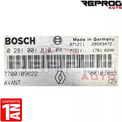 CALCULATEUR MOTEUR DÉCODÉ RENAULT MEGANE 1.9 DTI 0281001810 7700109622 7700107088 MSA15
