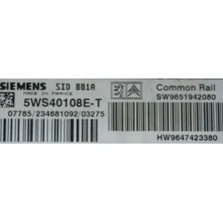 copy of CALCULATEUR MOTEUR DÉCODÉ PEUGEOT PARTNER CITROEN BERLINGO 5WS40155A-T SW9653577680 HW9647423380 SID801A