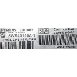 CALCULATEUR DÉCODÉ CITROEN BERLINGO 5WS40146A-T SW9653205080 HW9647423380 SID801A SIEMENS