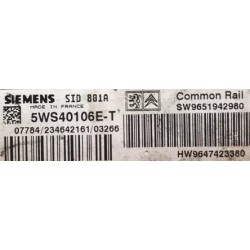 copy of CALCULATEUR MOTEUR DÉCODÉ PEUGEOT PARTNER CITROEN BERLINGO 5WS40155A-T SW9653577680 HW9647423380 SID801A